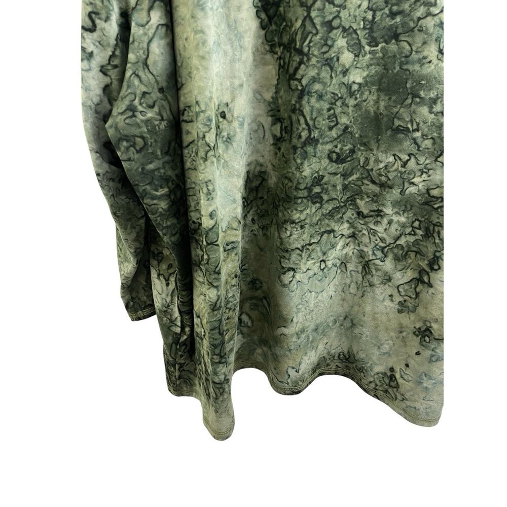 LOGO Lounge by Lori Goldstein Tie-Dye Drop Shoulder Top Green Seaweed 1X A566546 - Picture 9 of 11